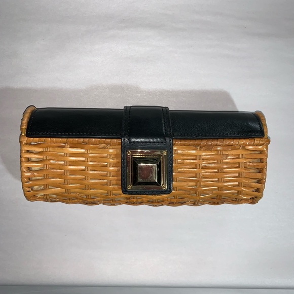 MICHAEL by MICHAEL KORS leather/wicker CLUTCH - Picture 1 of 9